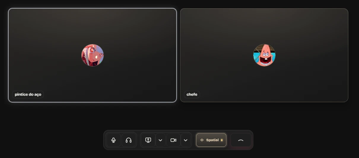 ALTARA voice room with two participant tiles and call controls